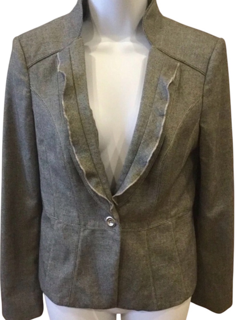 White House Black Market Gray Blazer Career Jacket Size 6